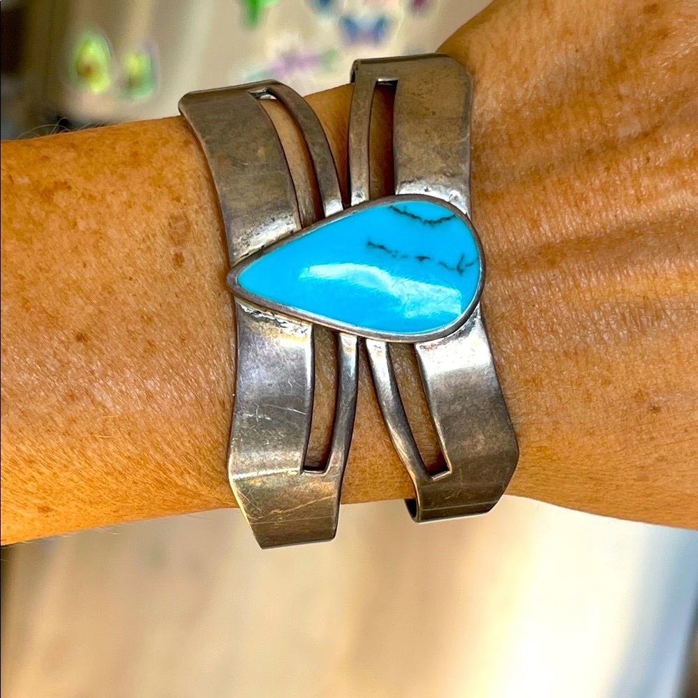 vintage sterling Silver blue stone accent Women's Bracelet
